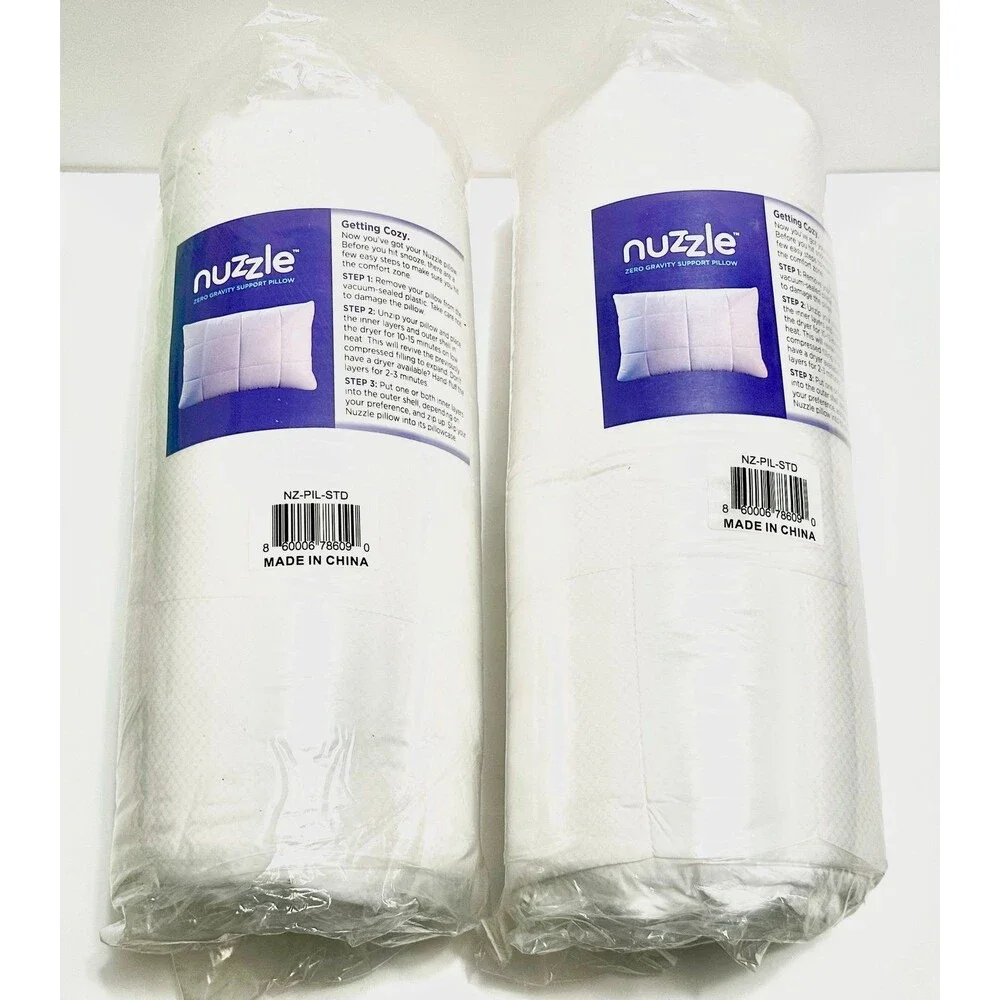 Nuzzle Zero Gravity Support Pillow Pillows Standard Lot of 2 Bed Bedding